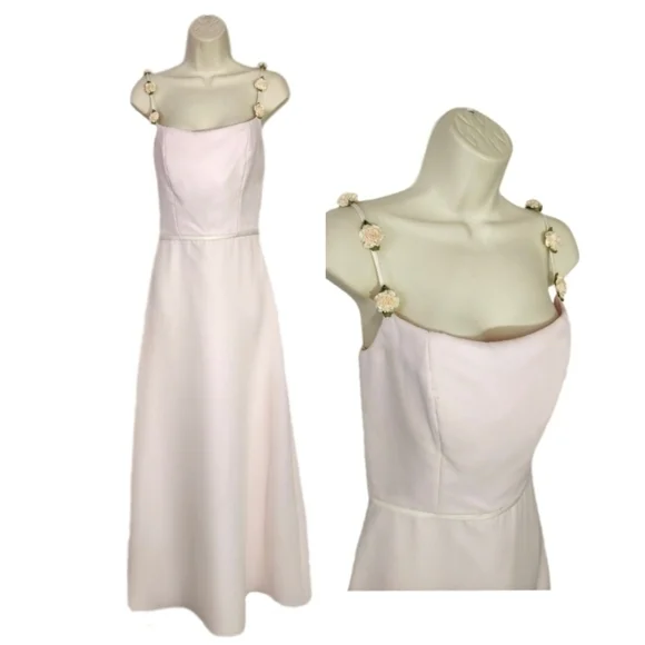 Jordan Dress Prom Y2K Coquette Girl Rose Straps Soft Pink Size 8 - Picture 13 of 16